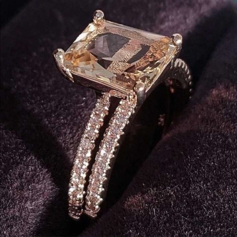 NEW 18K ROSE GOLD MORGANITE SET RING - Picture 4 of 5